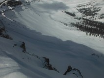 Natural slab avalanche off of Scarp Ridge