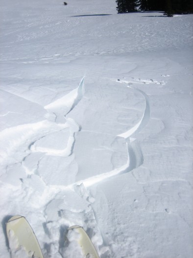 Cracking on isolated wind drifts, 6" deep