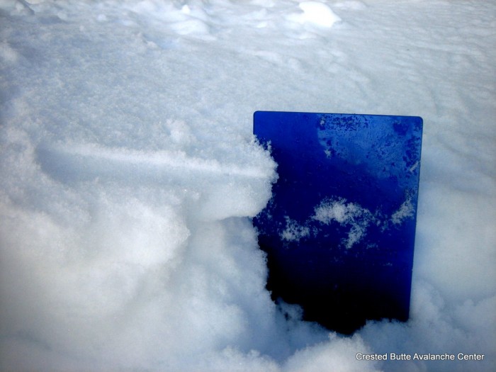 Steep S/SE aspects ATL have a new crust, 2-4cm thick, with small grained (.5-1mm) radiation re-crystallization facets above. The facet layer was 1cm thick this morning above the crust, but it looked to have cooked upwards through the day leaving about 1-2mm of facets on the surface by sunset. Below the crust is moist to dry DF's down the the Jan 24th crust, which was about 5 cm thick and 25-30 cm deep. 