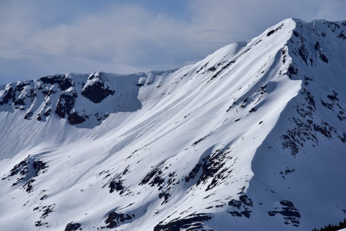 The two loose wet avalanches off the south face appeared to be skier triggered today (3/11). The other slides off the E/SE ridge ran naturally yesterday (3/10)