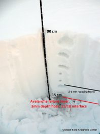 Profile dug near the avalanche trigger location.