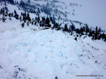 Remotely triggered cornice fall/ persistent slab avalanche.  NE aspect of Coon Basin.