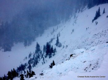 Remotely triggered cornice fall/ persistent slab avalanche.  NE aspect of Coon Basin.